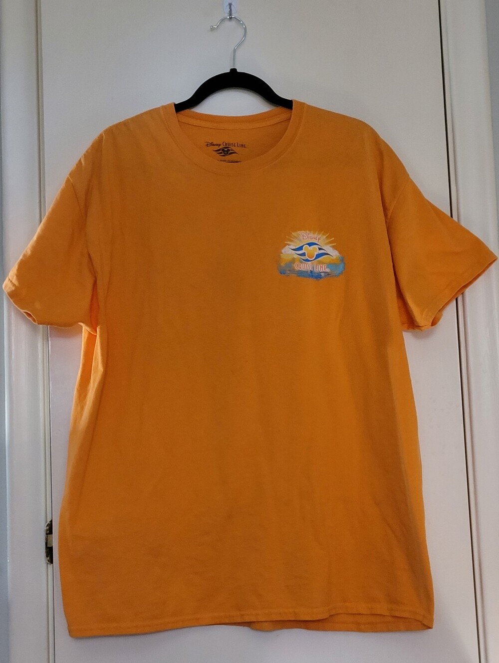 Disney Cruise Line Mickey Mouse Castaway Cay Bahamas Orange T-Shirt XL 2014 Y2K